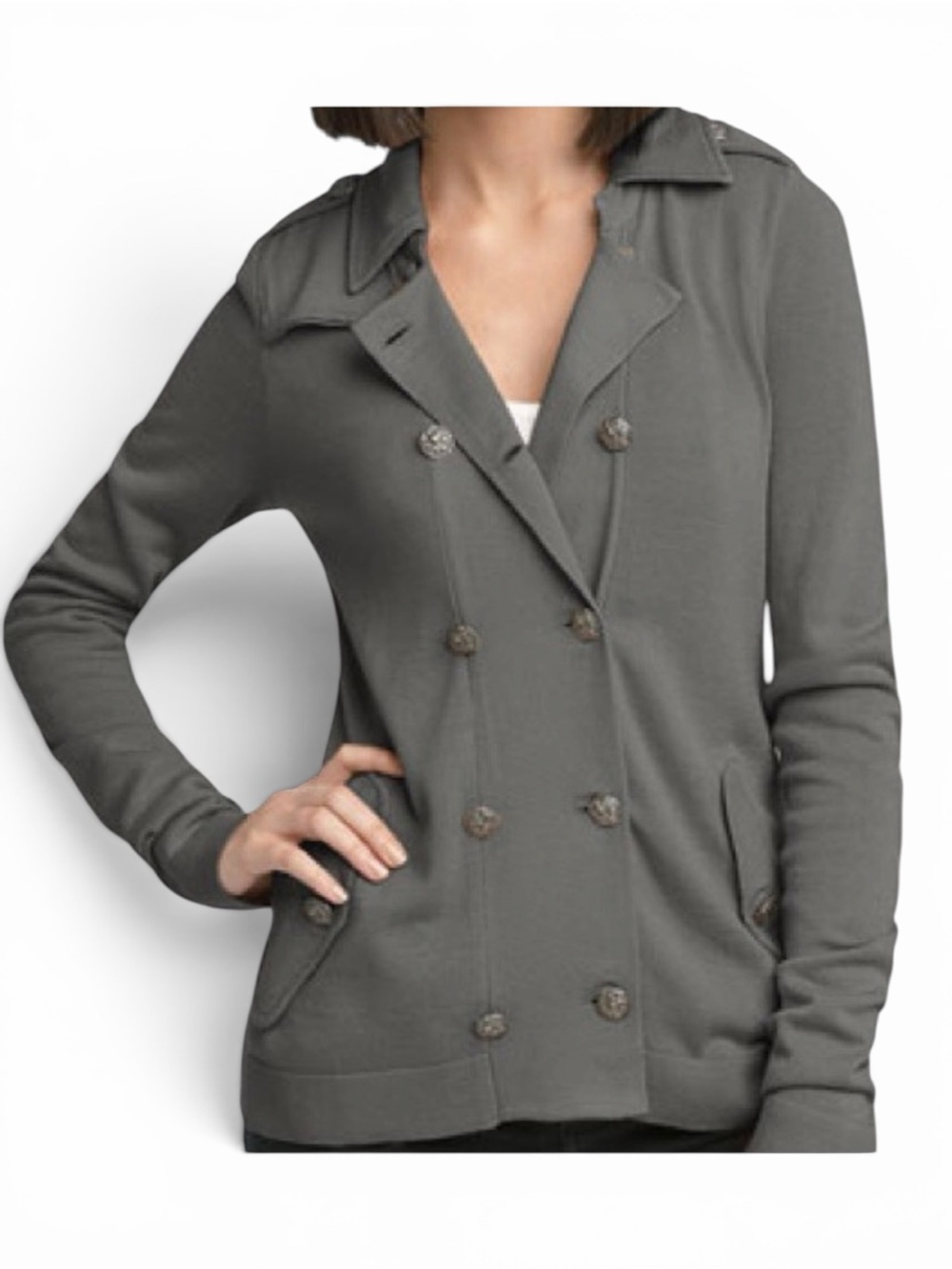 Free People Military Cardigan Gray Size Small